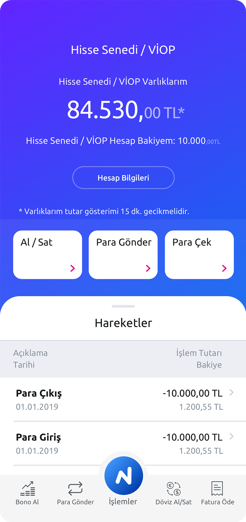 Tüm Hisse Senedi işlemleri cebinde!