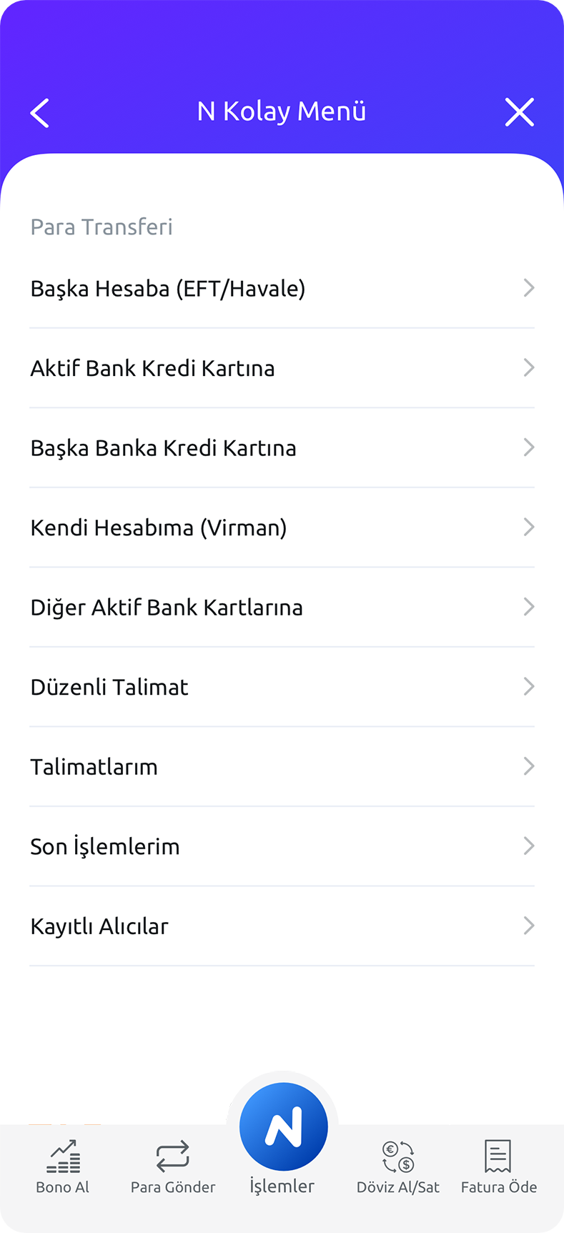 N Kolay Mobil ile EFT ve Havale işlemlerin 7/24 ücretsiz!