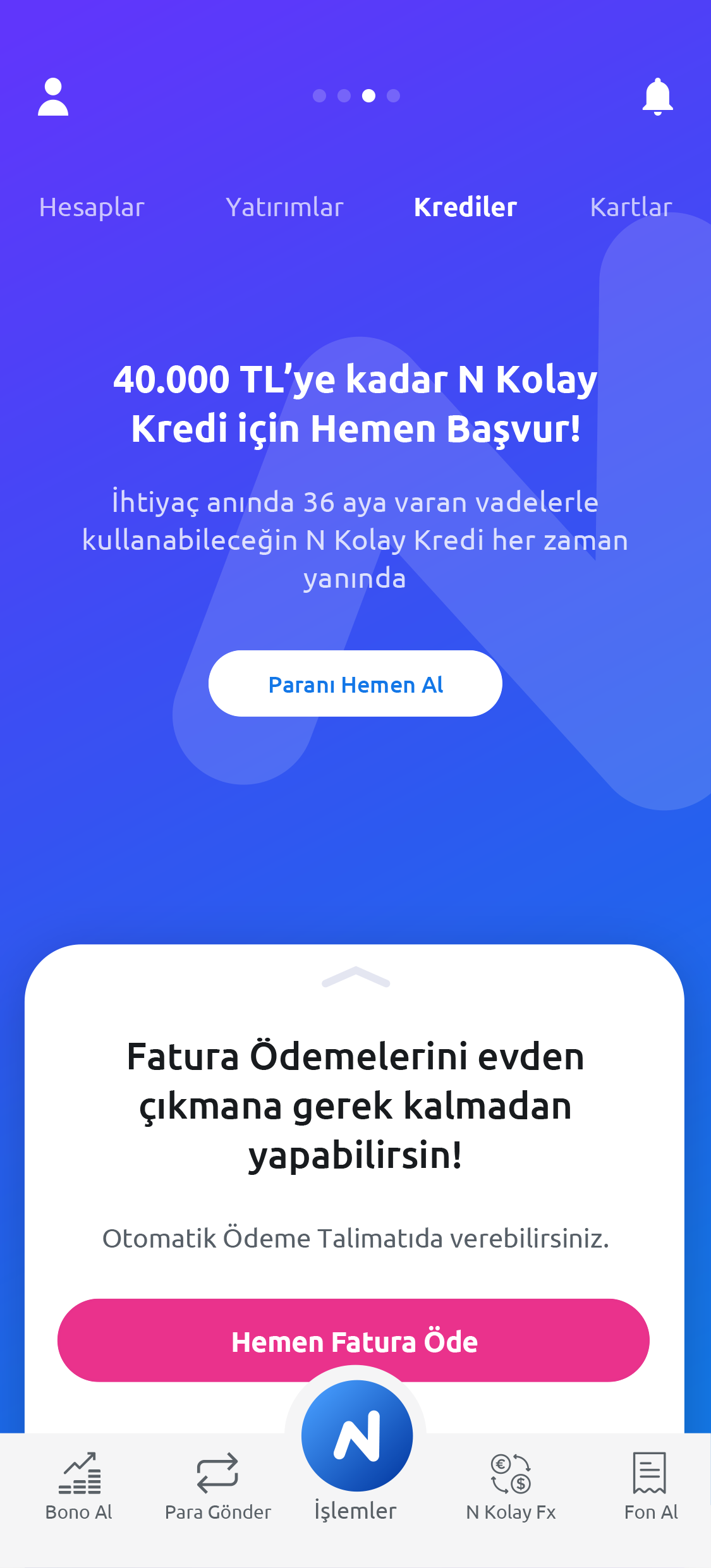 Anında <br>kredi kullan