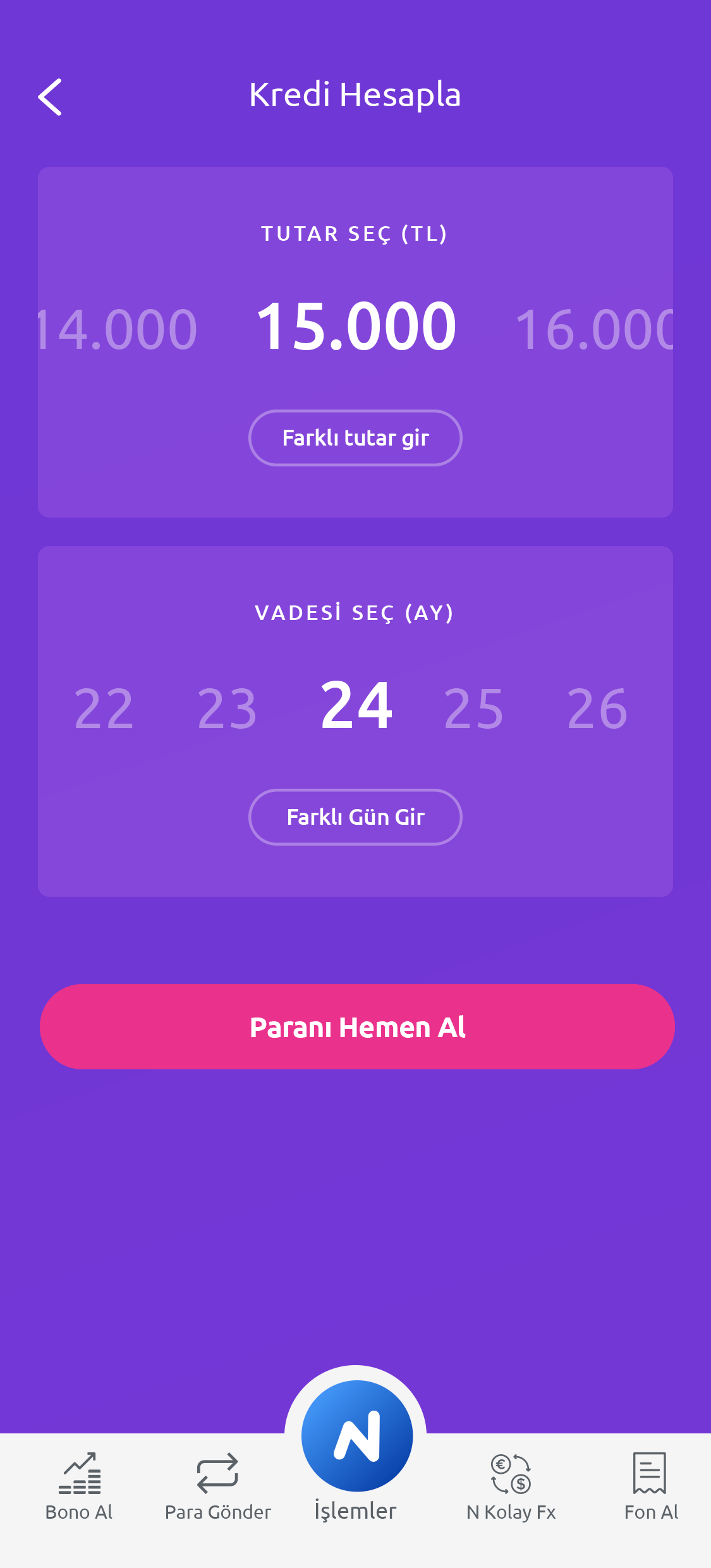 N Kolay Mobil ile kredin anında cebinde!