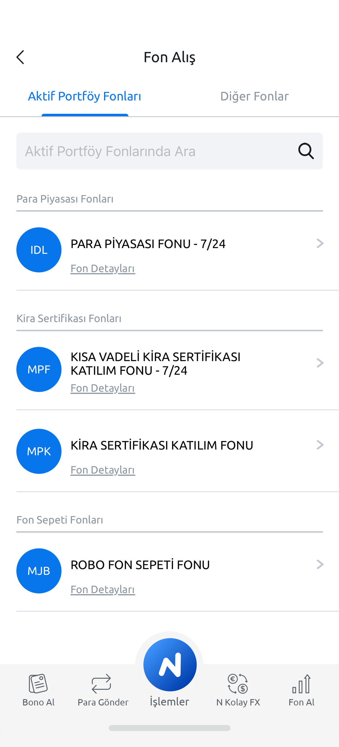 Tüm Fon işlemleri cebinde!